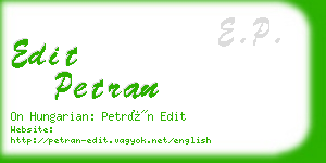 edit petran business card